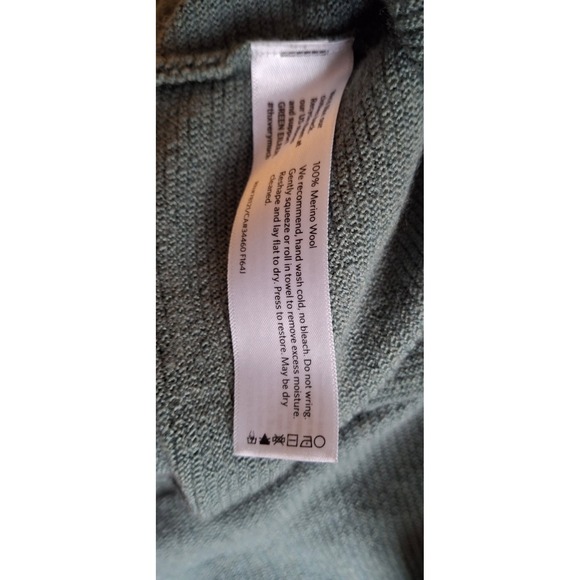 Eileen Fisher Womens Sage Green 100% Merino Wool Ribbed Boxy Crewneck Sweater M - Picture 4 of 4